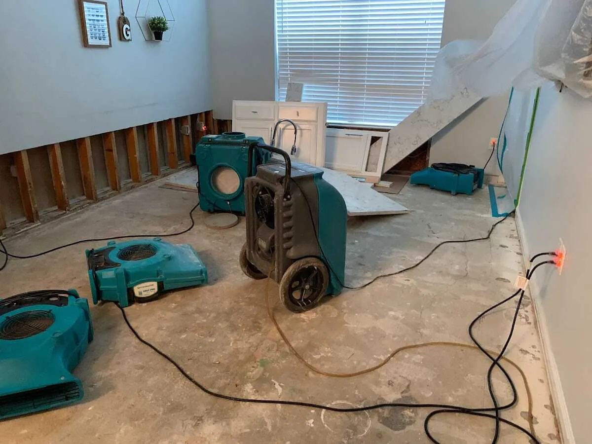 Dehumidifier in flood-cut room for Water Extraction & Removal in Todd Creek